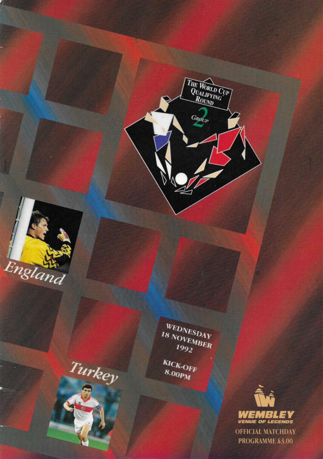 1992 - ENGLAND v TURKEY